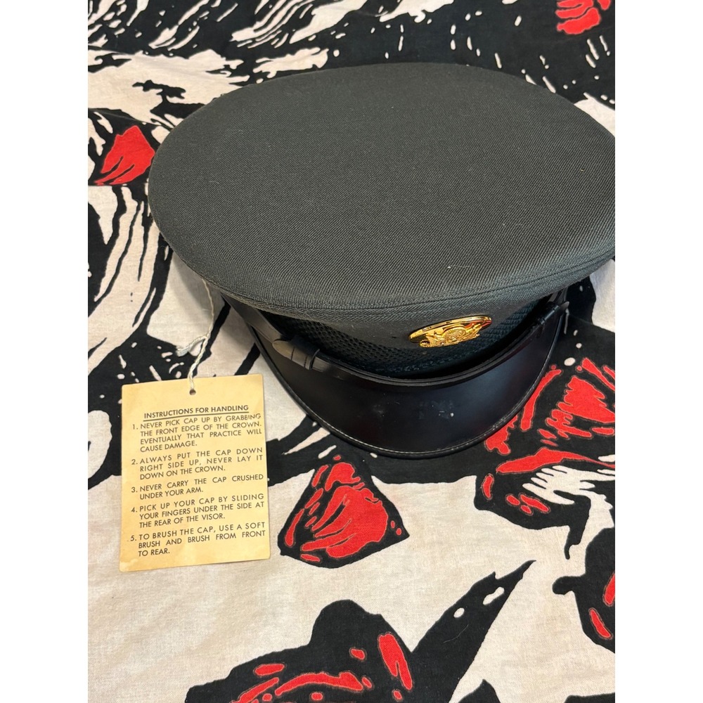 Vintage Bancroft US Military Army Wool Serge AG-44 Visor Cap Hat Size 7 1/8